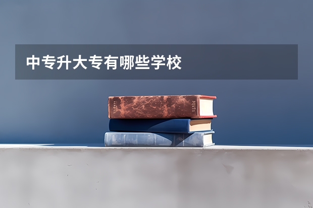 中专升大专有哪些学校