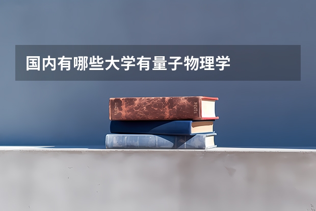 国内有哪些大学有量子物理学
