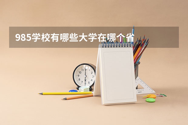 985学校有哪些大学在哪个省