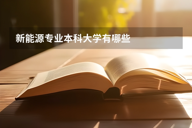 新能源专业本科大学有哪些