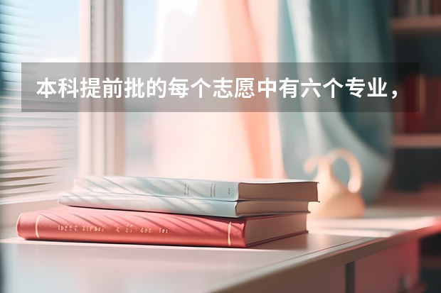 本科提前批的每个志愿中有六个专业，六个专业的录取顺序是什么