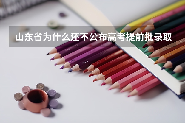 山东省为什么还不公布高考提前批录取结果？