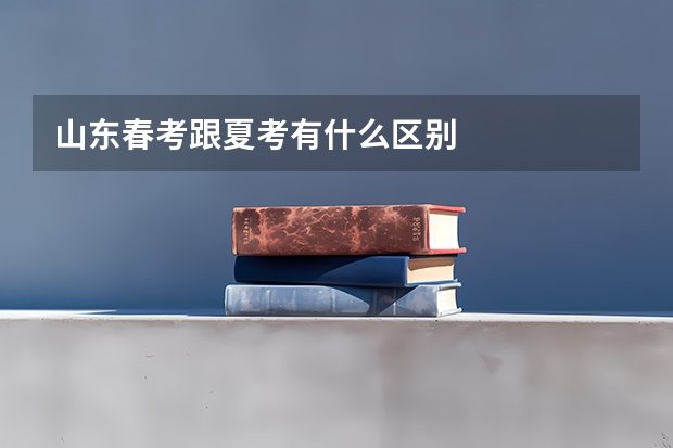 山东春考跟夏考有什么区别