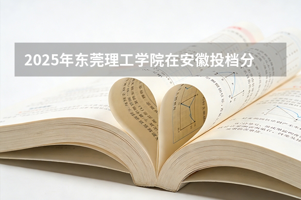 2025年东莞理工学院在安徽投档分数线（2026年参考）