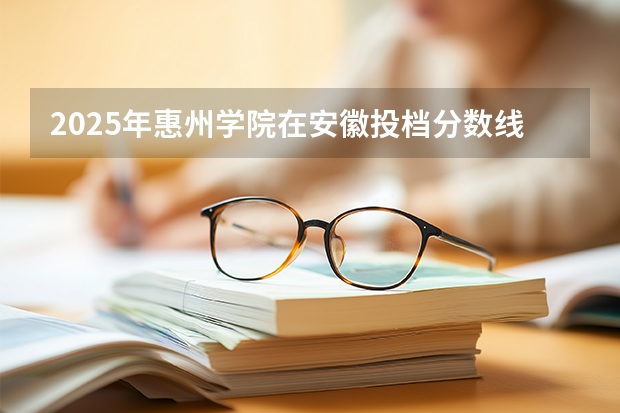 2025年惠州学院在安徽投档分数线（2026年参考）