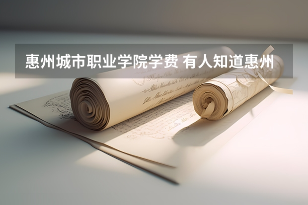 惠州城市职业学院学费 有人知道惠州城市职业学院吗？